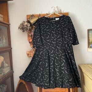 Unique Vintage Black Bat Dress
